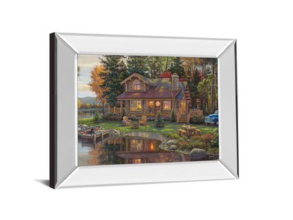 Mirrored Frame Peace Like A River Cabin By Kim Norlien - Dark Brown