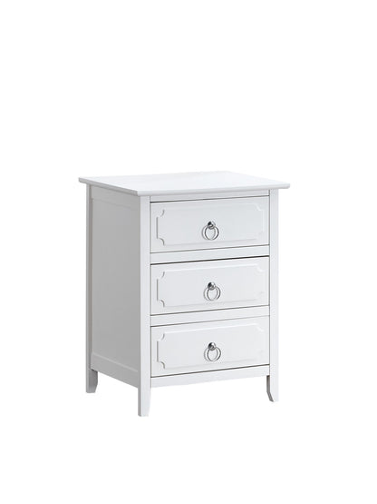 Daniel - 3 Drawer Wood Nightstand - White