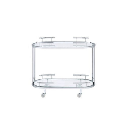 Piffo - Serving Cart - Clear Glass & Chrome Finish