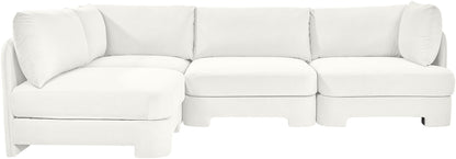 Hammond - Velvet Performance Fabric Upholstered 4 Piece Armless Sectional