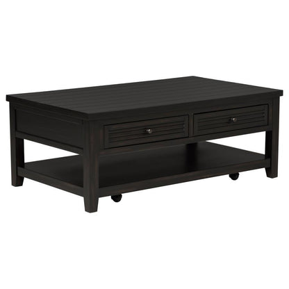 Concord - 2-Drawer Rectangular Coffee Table - Distressed Java