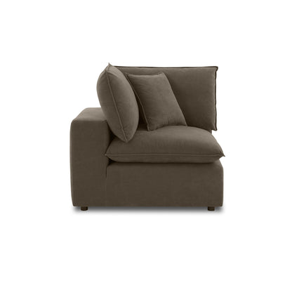 Cali - Velvet Corner Chair - Chocolate Brown