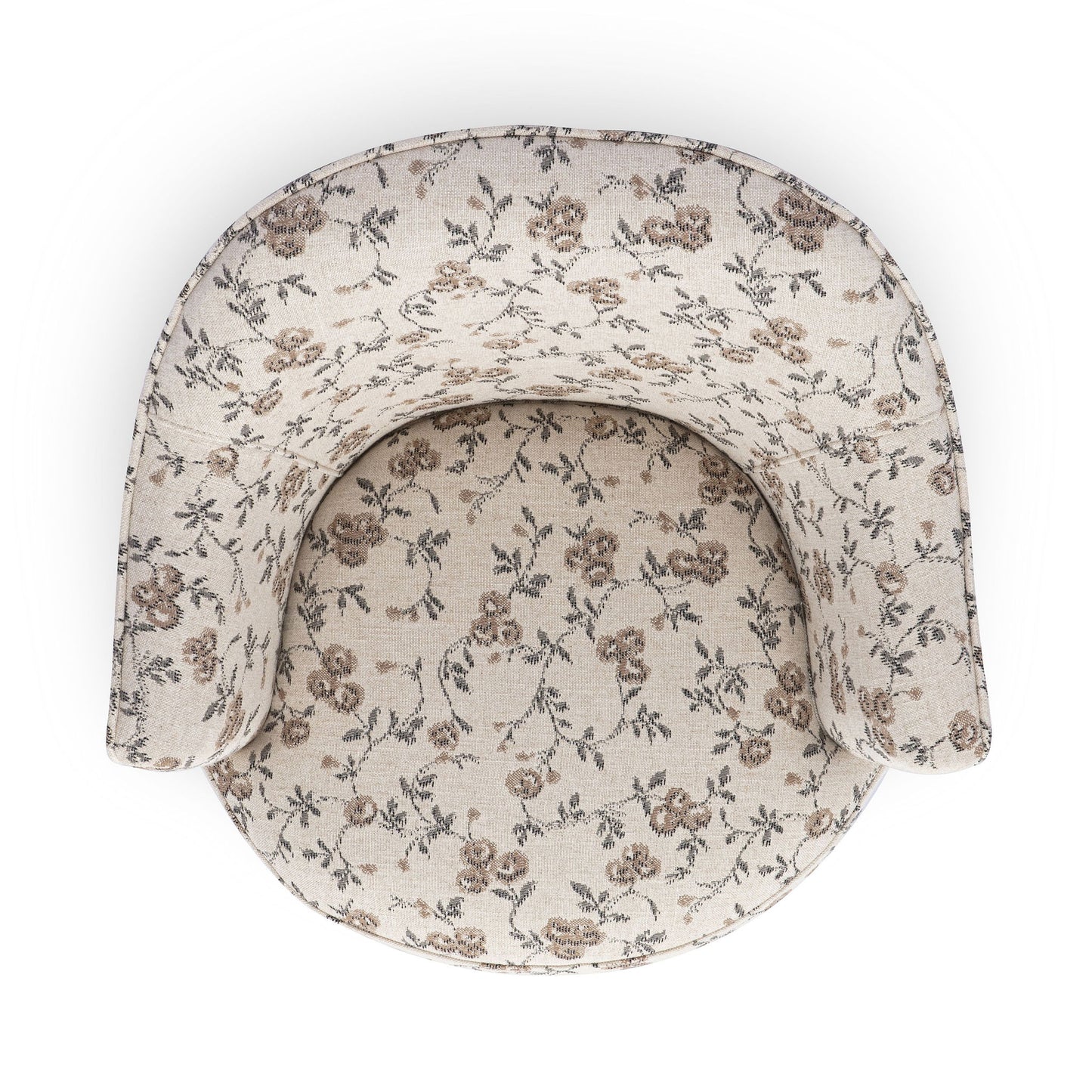 Skyla - Floral Jacquard Swivel Accent Chair - Beige