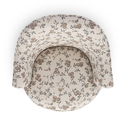 Skyla - Floral Jacquard Swivel Accent Chair - Beige