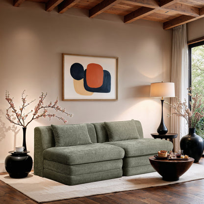 Stellar - 2 Piece 76" Upholstered Modular Armless Loveseat