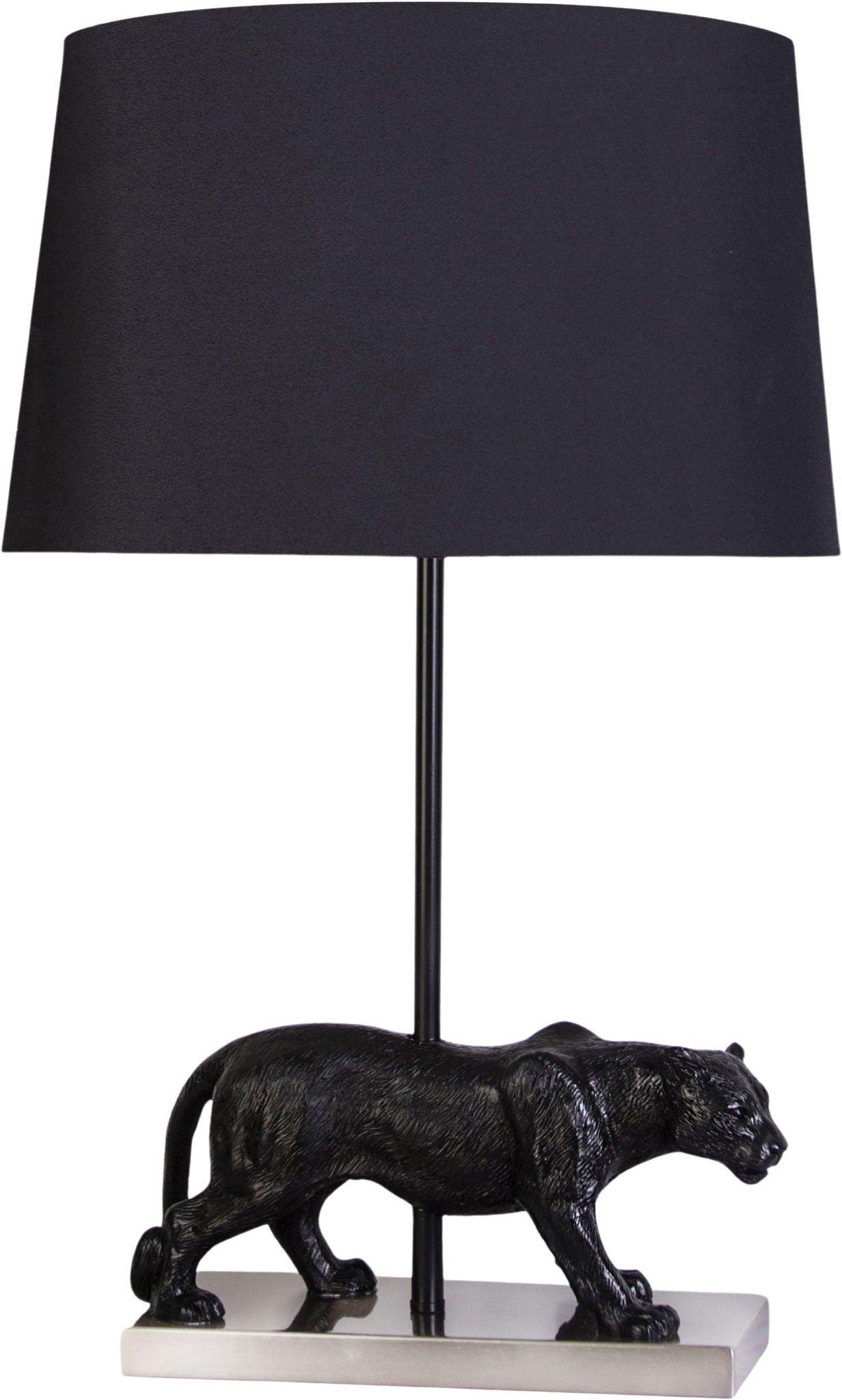 "Panther Noir" Resin Table Lamp (Set of 2) - Black Resin/Pn On Metal