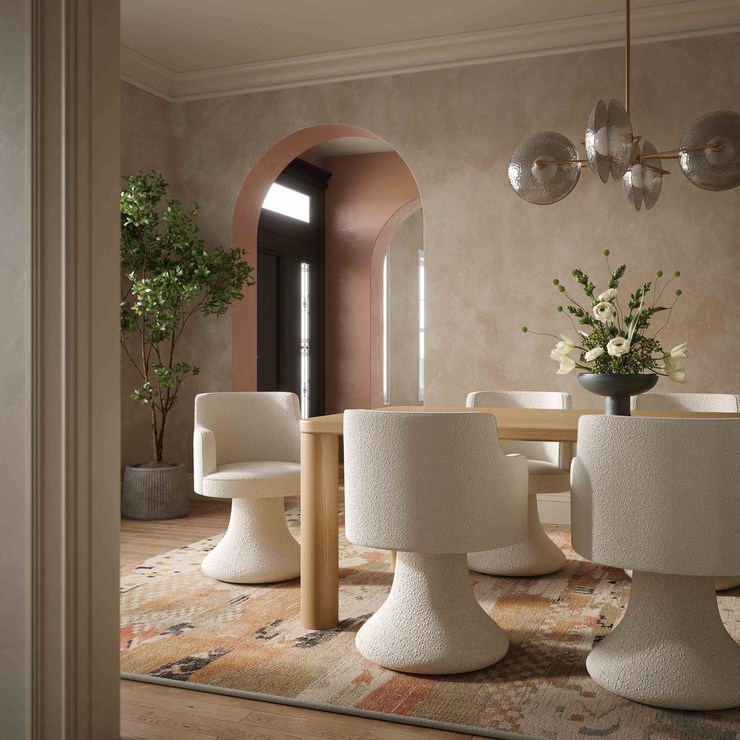 Jeffree - Performance Boucle Swivel Dining Chair