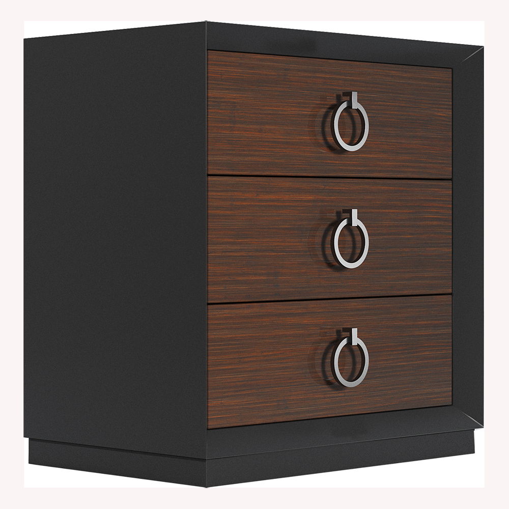 Emporio - Nightstand - Black / Dark Brown
