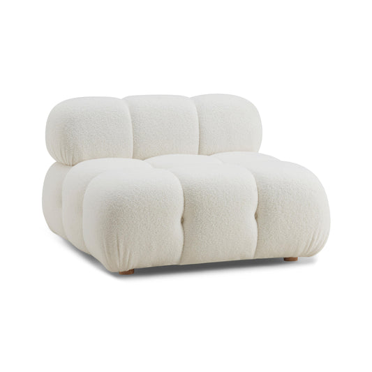 Calliope - Vegan Shearling Modular Armless Chair - Cream