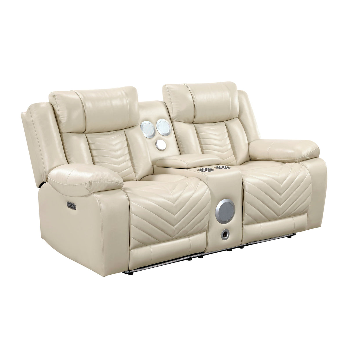 Glory Furniture - Sensa - Power Reclining Loveseat With Bluetooth Speaker And LED Belt