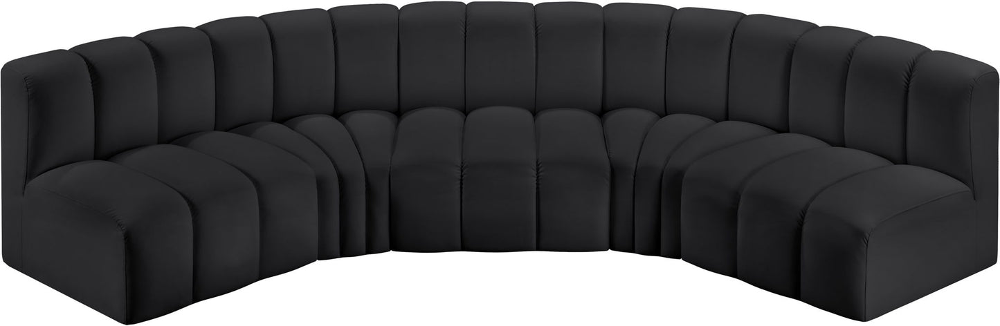 Arc - Faux Leather 5 Piece U-Shaped Modular Sofa