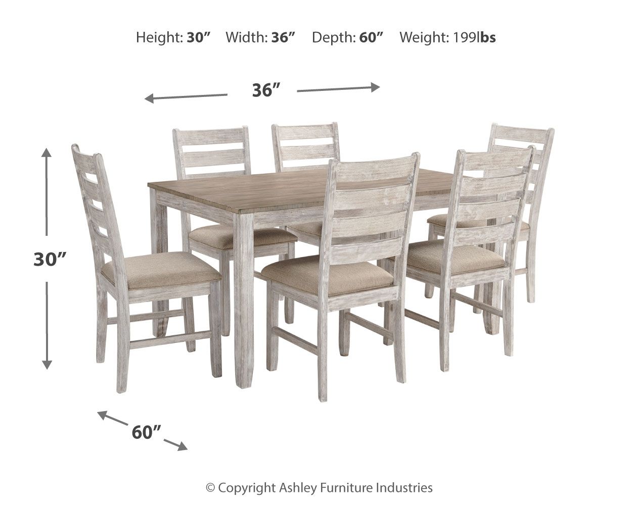 Skempton - White - Dining Room Table Set (Set of 7)