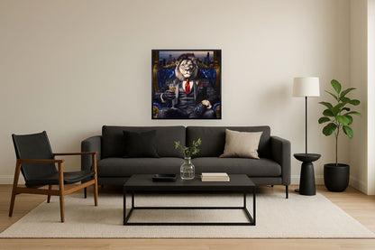 Regal Lion's Toast - 35" x 35" Framed Wall Art