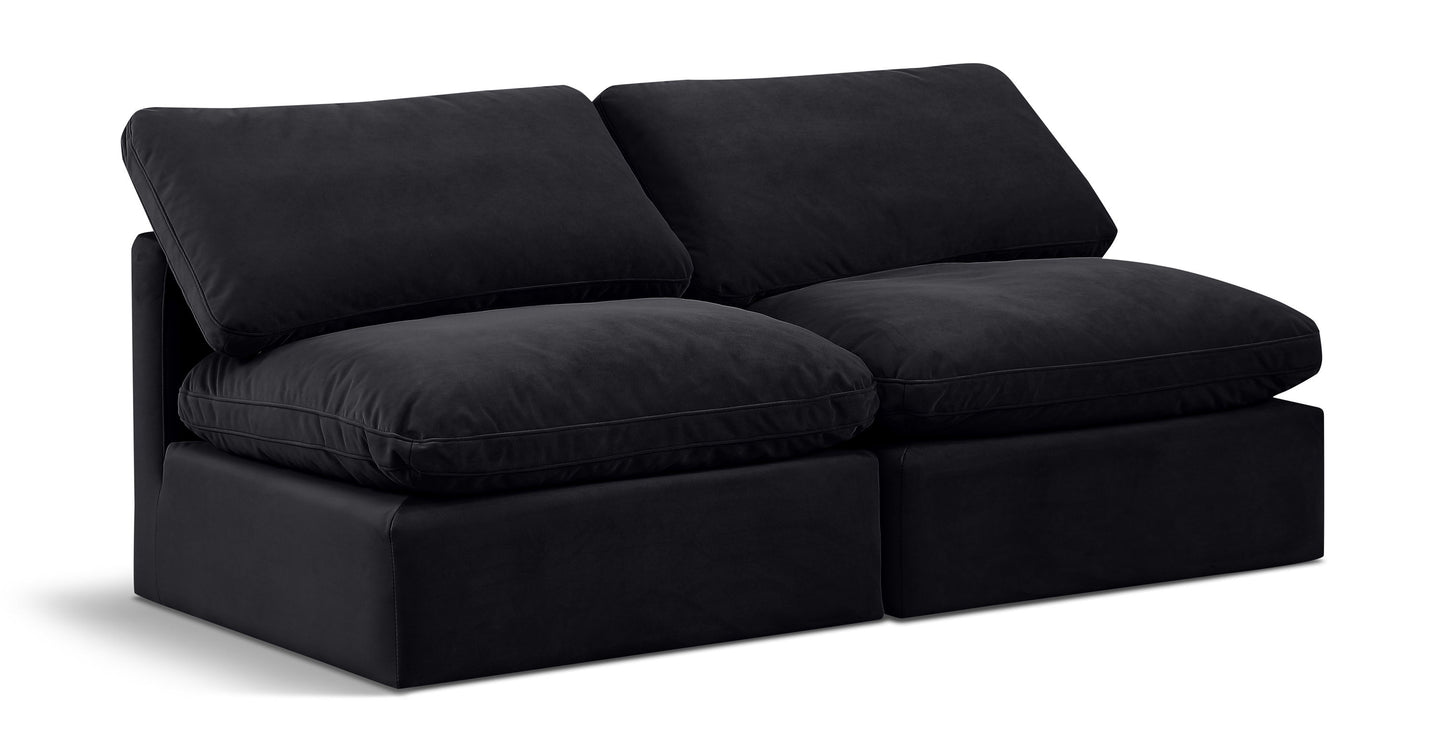 Indulge - Velvet 2 Seat Modular Armless Sofa