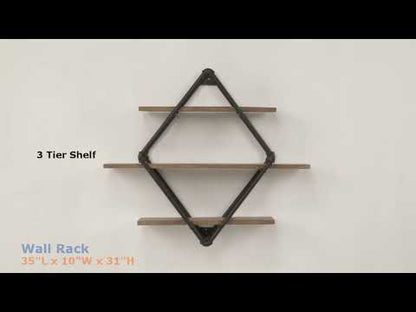 Brantley - 31" Wall Rack With 3 Shelves - Oak & Sandy Black