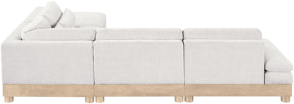 Turin - Chenille Fabric Upholstered Modular Sectional - White