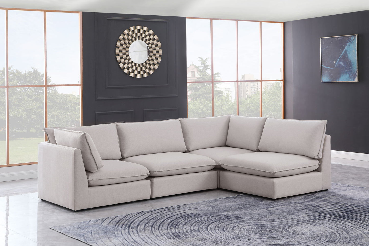 Mackenzie - Modular Sectional 4 Piece - Beige - Fabric