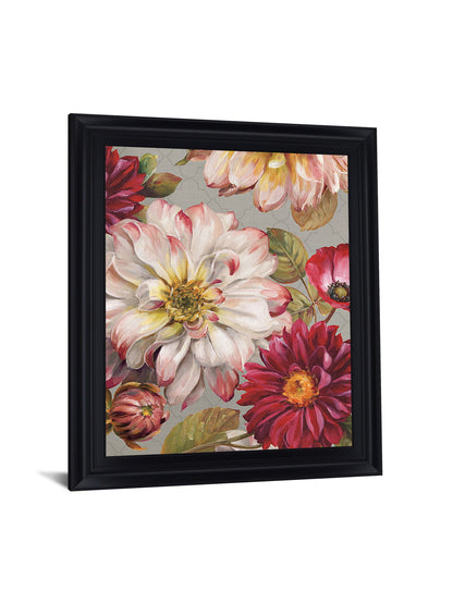 Crimson Dahlia Medley - 28" x 34" Framed Wall Art - Red
