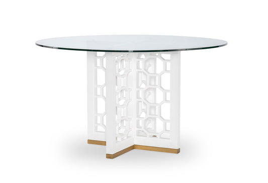 Chelsea by Rachael Ray - Complete Glass Table - White