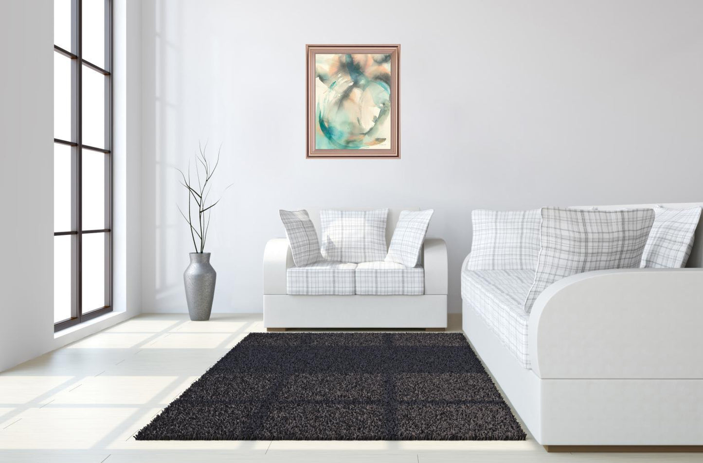 Aqua Mist - 28" x 34" Framed Wall Art - Light Blue