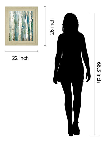 River Birch Il By Carol Robinson - Framed Print Wall Art - Blue