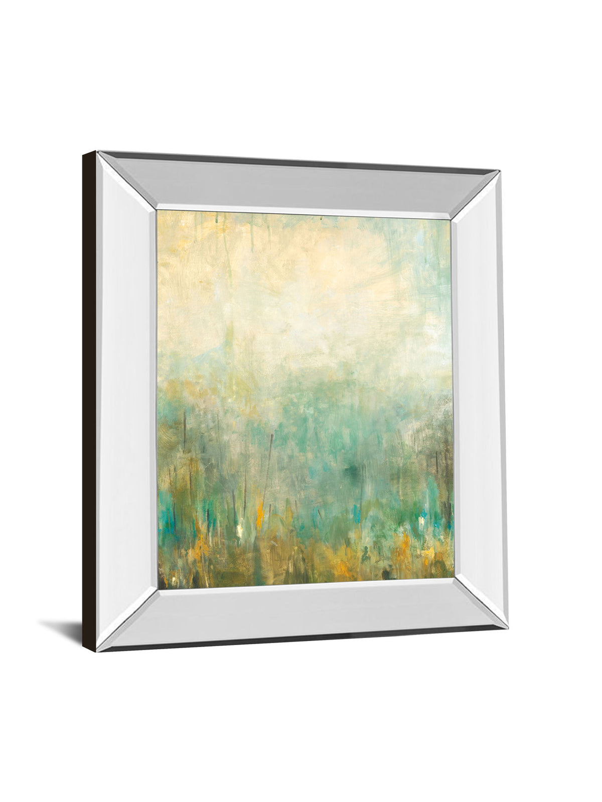 Jardin Vert By Pasion - Mirror Framed Print Wall Art - Beige