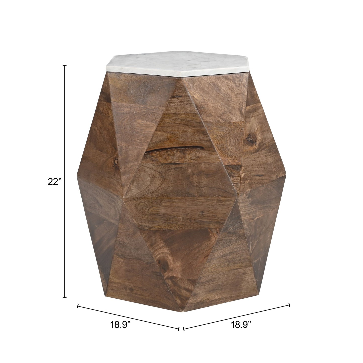 Bisel - Side Table - White / Walnut