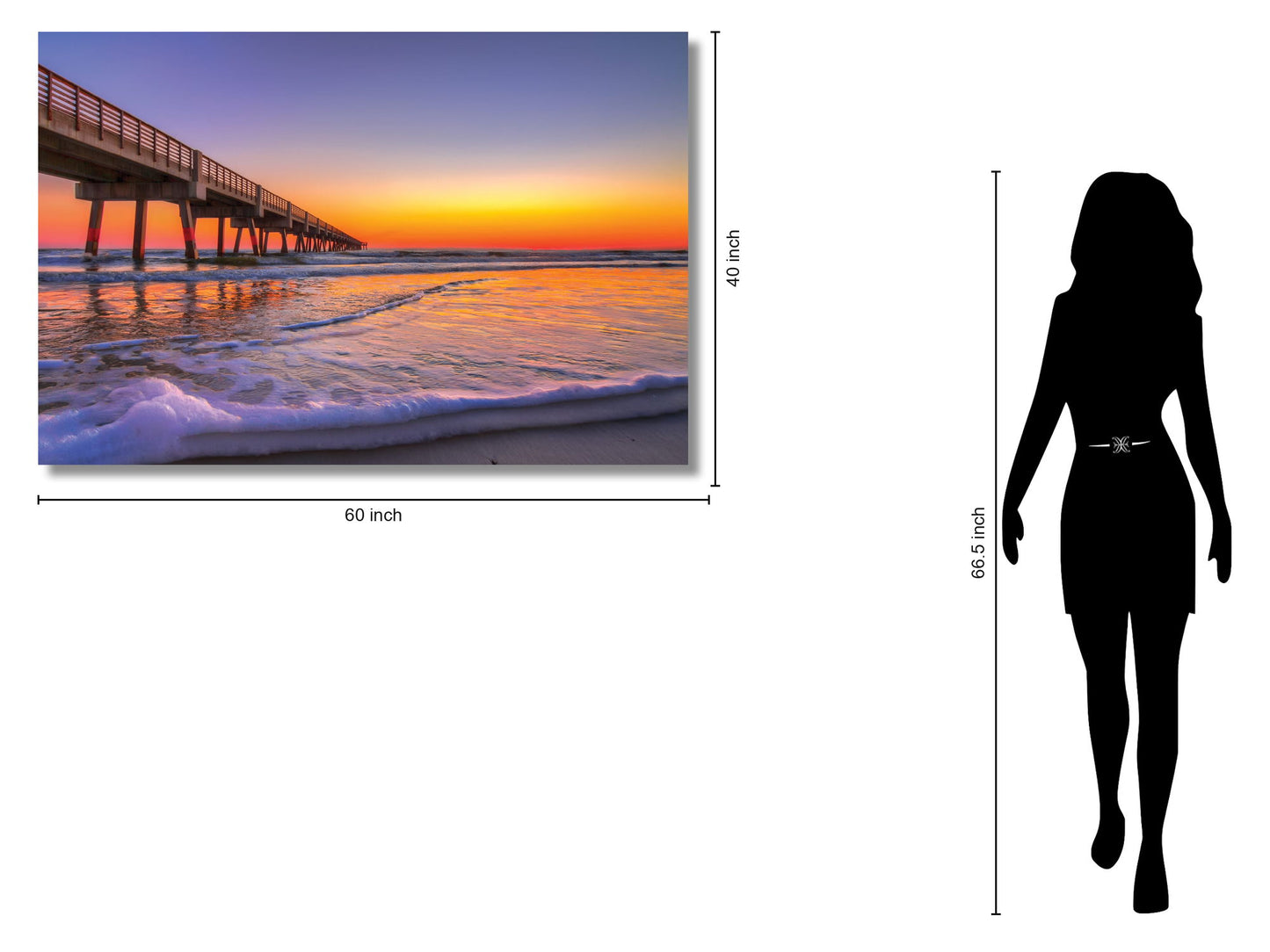 Temp Glass With Foil - Jacksonville Beach Pier - Blue