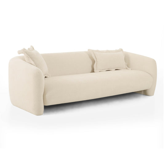 Lou - Textured Fabric Sofa - Sandstone