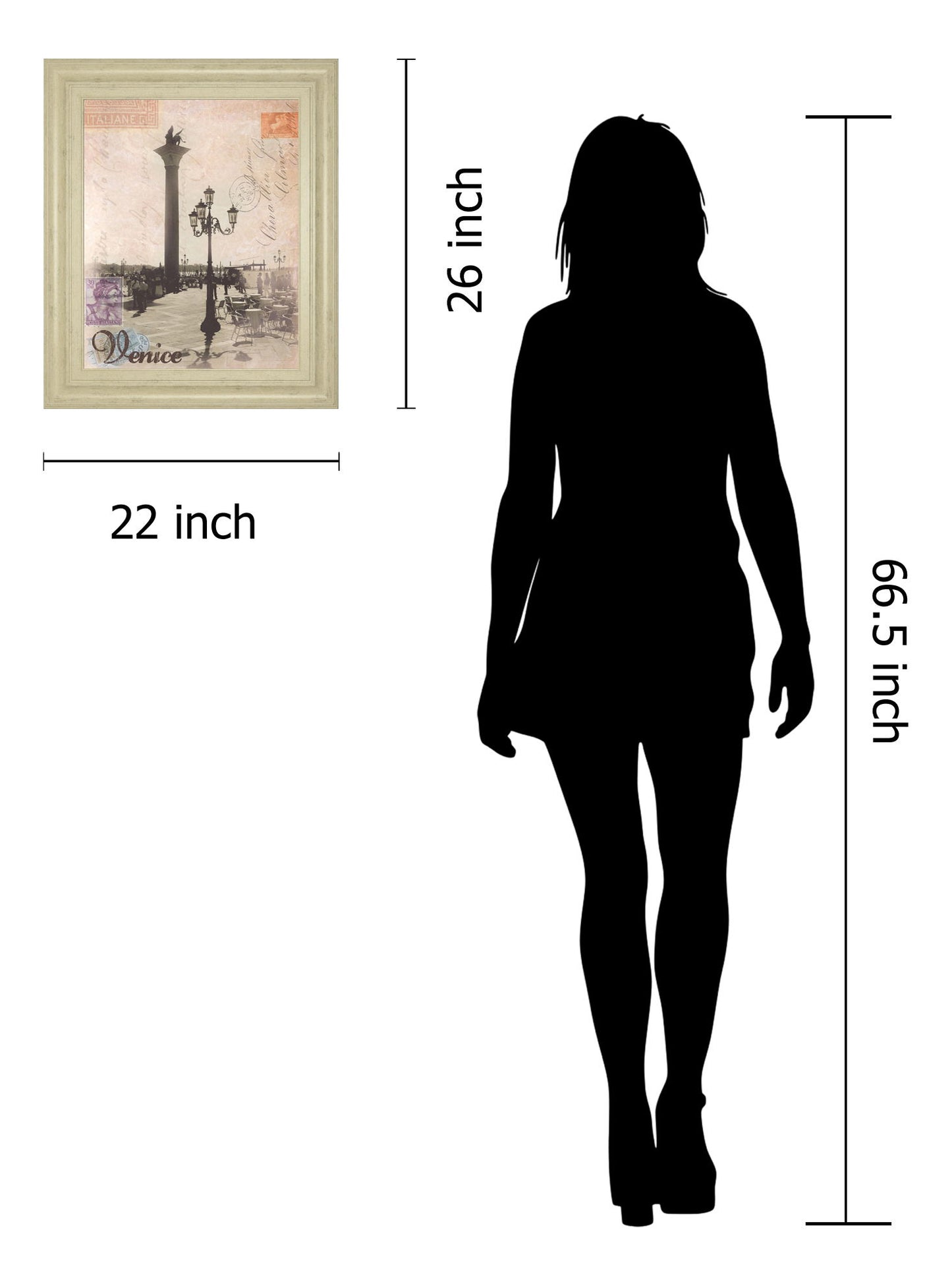 Venice Travelogue By Ben James - Framed Print Wall Art - Black