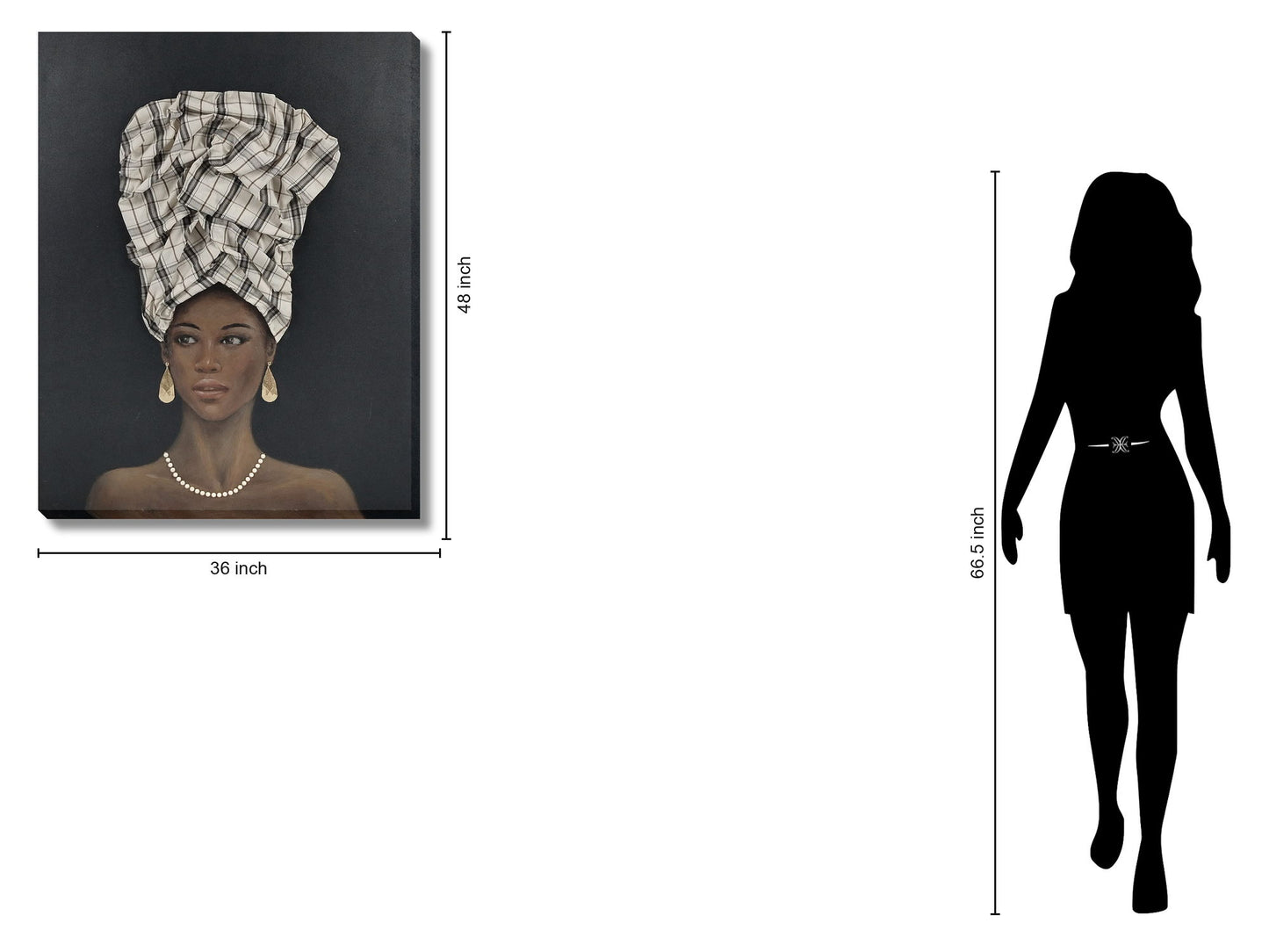 Plaid Elegance Portrait - 36" x 48" Framed Wall Art