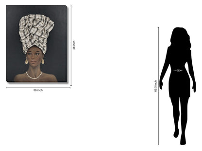 Plaid Elegance Portrait - 36" x 48" Framed Wall Art