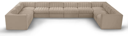 Rummi - Velvet Performance Fabric Upholstered 10 Piece Modular Sectional