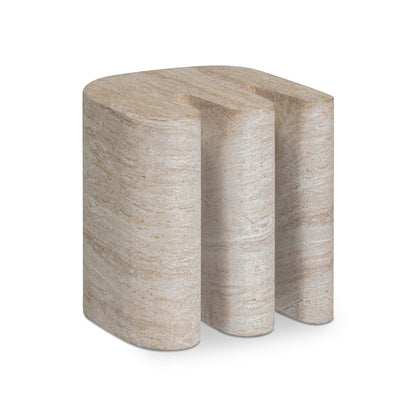 Thyme - Indoor / Outdoor Concrete Side Table - Faux Travertine