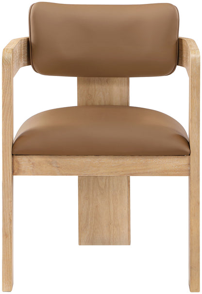 Sacha - Vegan Leather Upholstered Dining Chair With Natural Base (Set of 2)