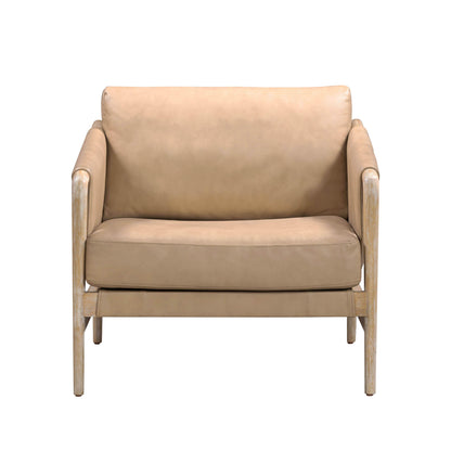 Chakka - Genuine Leather Accent Chair - Tan