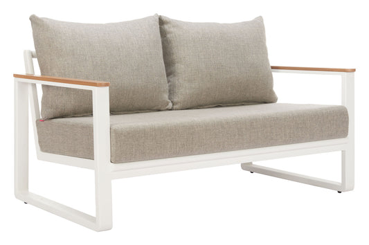 Welt - Outdoor Sofa - Taupe / White