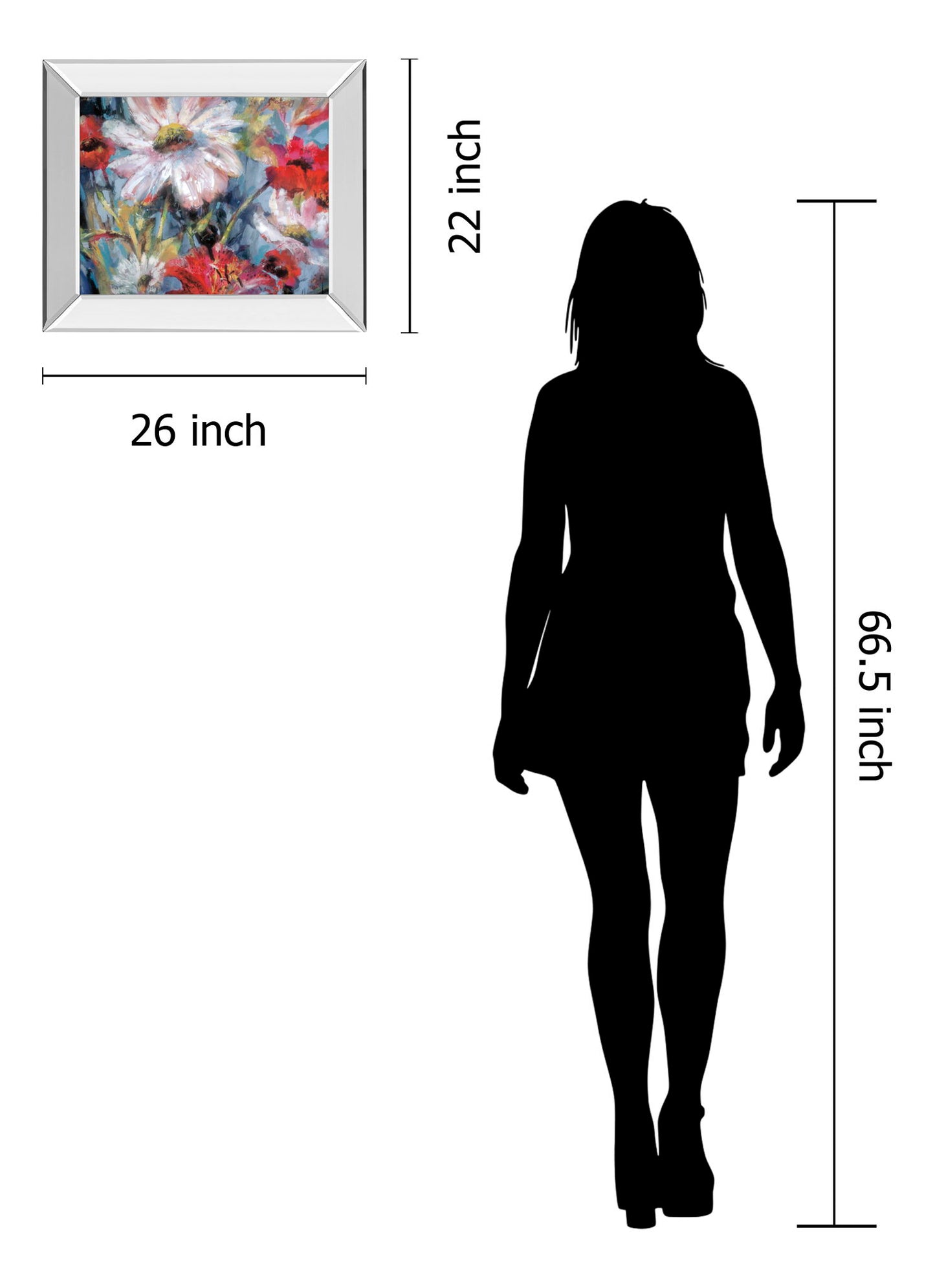 Tangled Garden I By Brent Heighton - Mirror Framed Print Wall Art - Blue