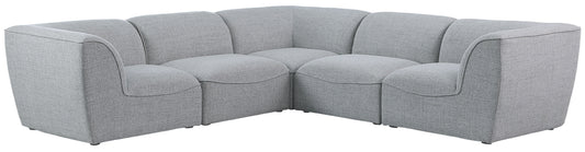 Miramar - Modular Sectional 5 Piece - Gray - Fabric - Modern & Contemporary