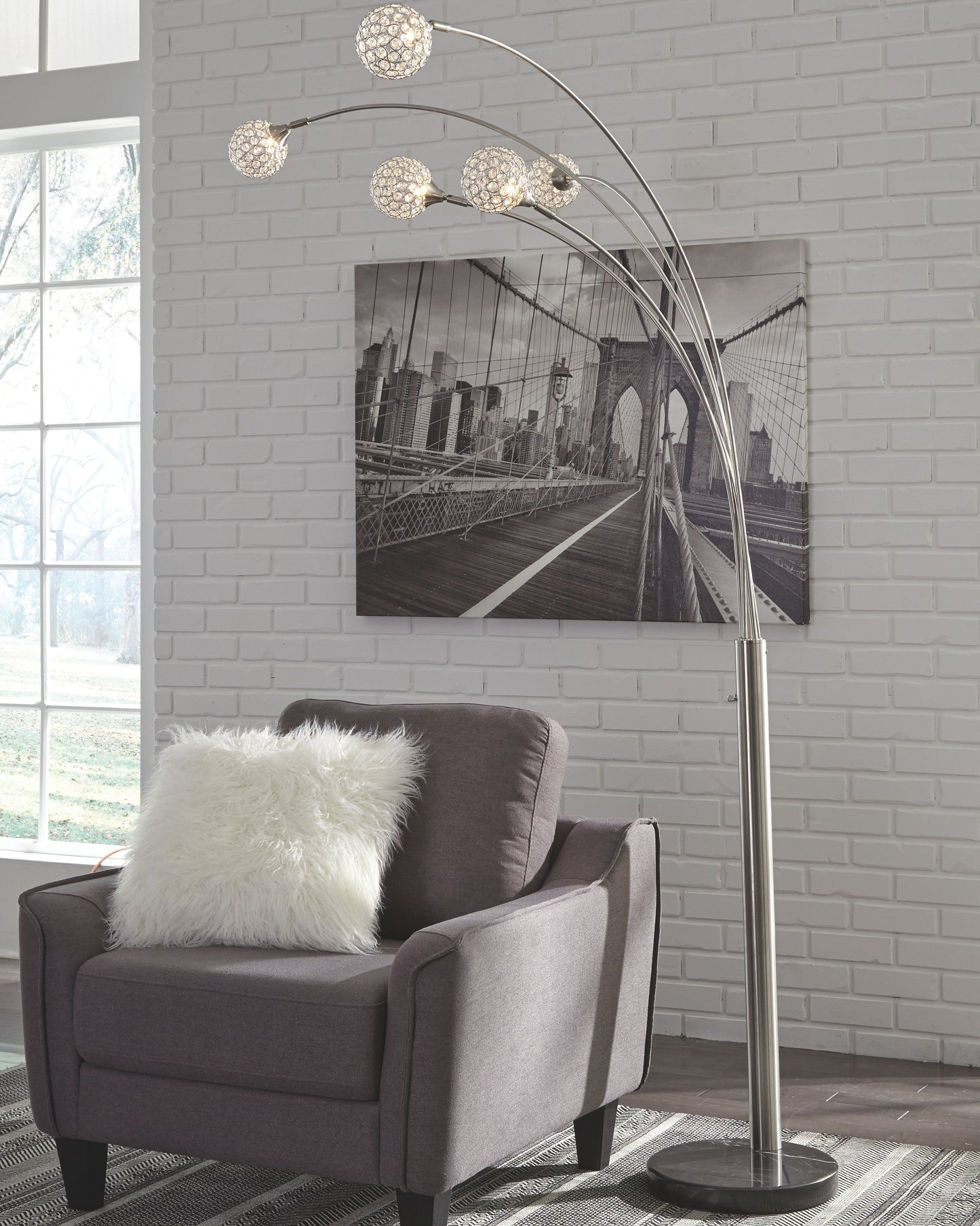 Winter - Silver Finish - Metal Arc Lamp