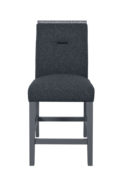 Monaco - 7 Piece Dining Room Set (Bar Table And 6 Bar Stools) - Dark Gray