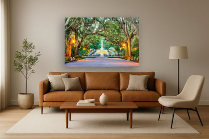 Tempered Glass With Foil - Forsyth Park Savannah - Green