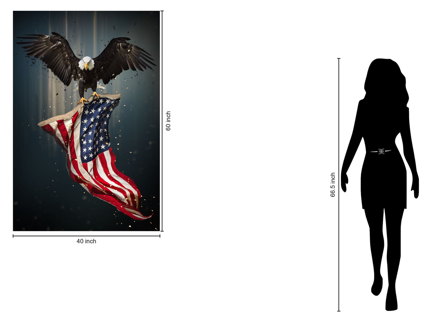 Temp Glass With Foil - Eagle Flag - Dark Gray