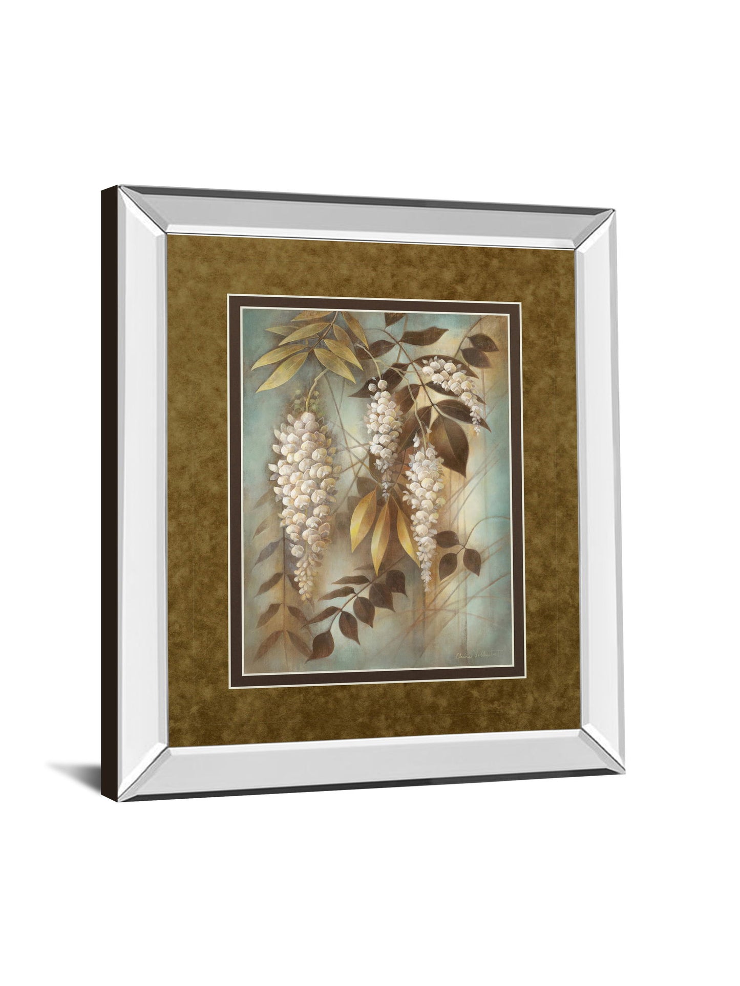 Wisteria Lane Il By Eliane Volherbst-Lane - Mirror Framed Print Wall Art - White