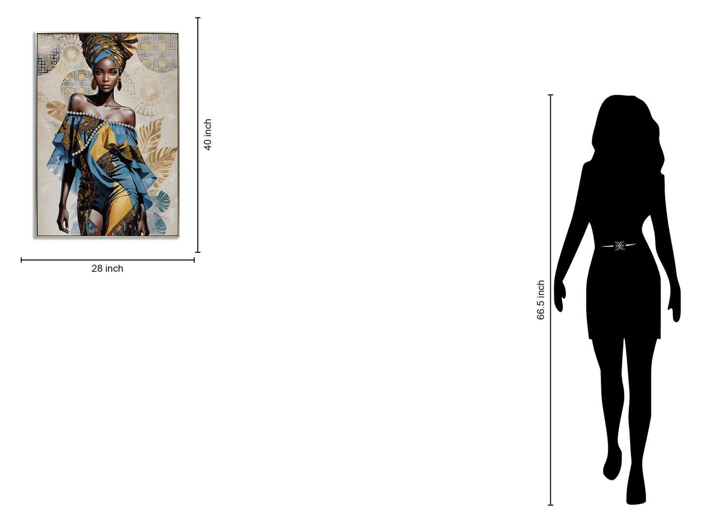 Regal Azure Radiance - 28" x 40" Framed Wall Art