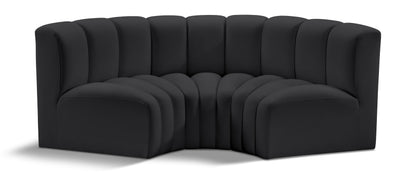 Arc - Faux Leather 3 Piece Modular U-Shaped Sofa