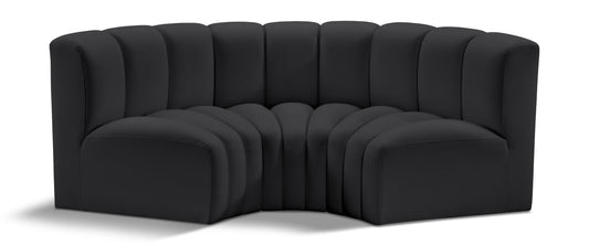Arc - Faux Leather 3 Piece Modular U-Shaped Sofa