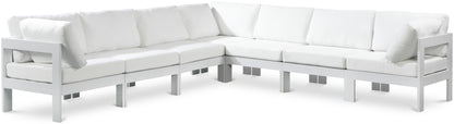 Nizuc - Outdoor Patio 7 Piece Modular Sectional With White Frame