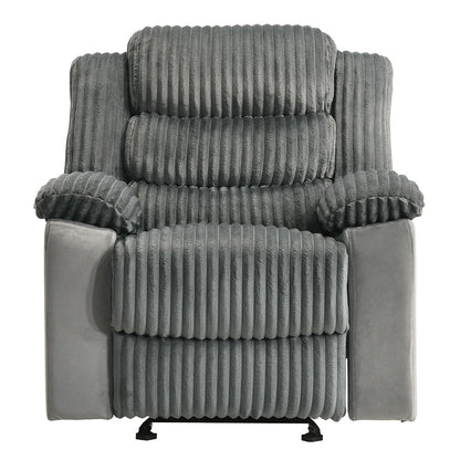 Lesley - Motion Glider Recliner - Gray Corduroy & Velvet