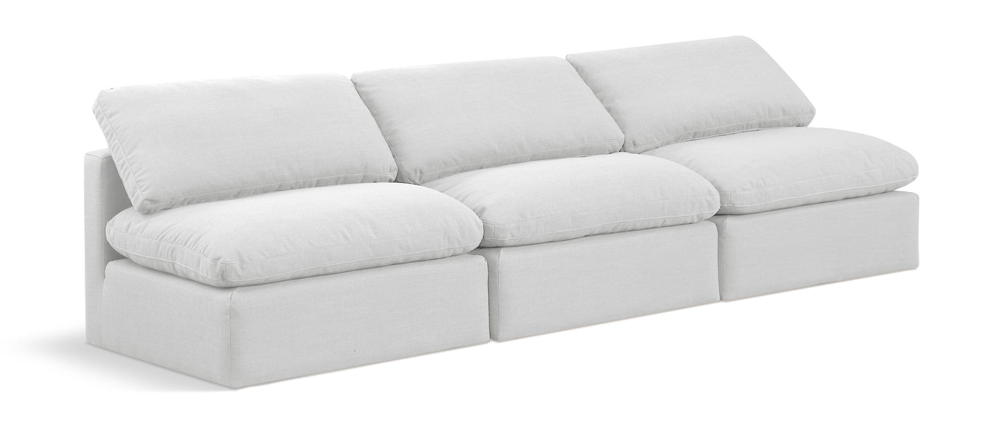 Indulge - Linen 3 Piece Modular Armless Sofa - White